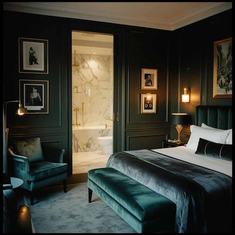 Habitación de hotel boutique con detalles artesanales